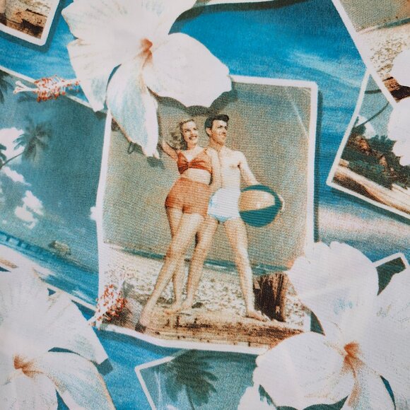 Sonoma Hawaiian Shirt Men’s XL Retro Beach Pin-Up Girl Print Short Sleeve - Picture 2 of 9